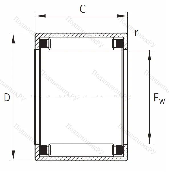Игольчатый подшипник HK 2020 B