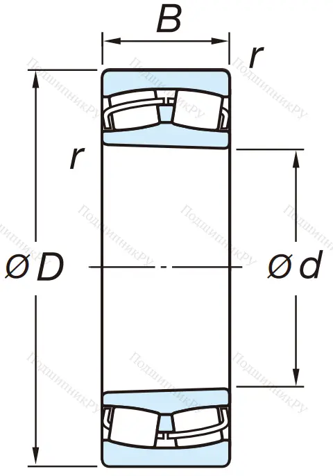 Сферический роликовый подшипник с конической посадкой на вал 22220 RZKW 33