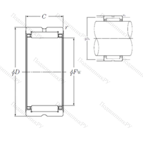 Подшипник игольчатый радиальный NK 68/35R