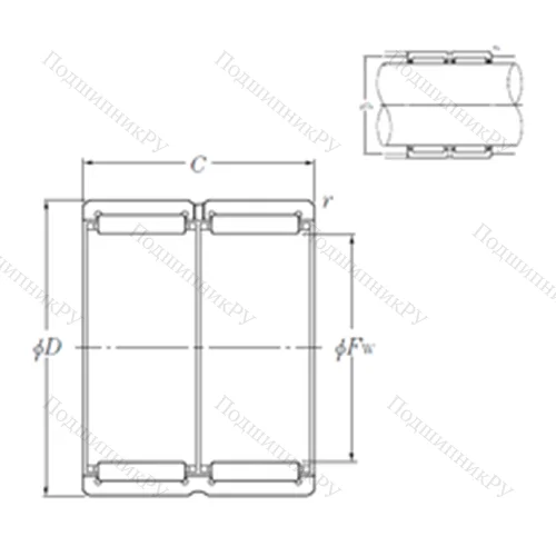 Подшипник игольчатый радиальный RNA 6911R