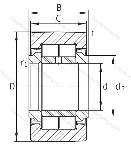 Игольчатый подшипник NUTR 25 A
