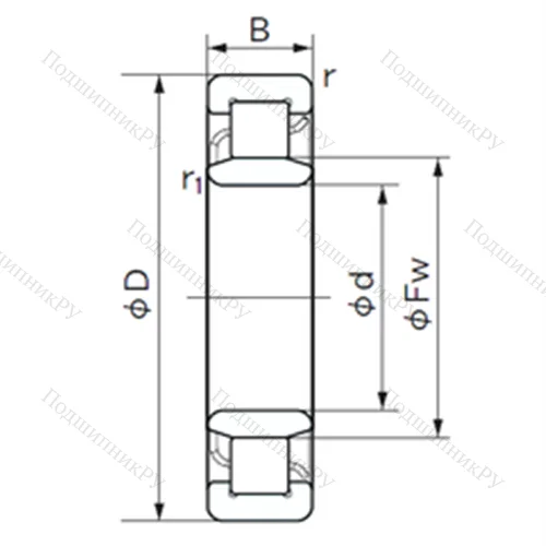 Подшипник роликовый радиальный NU 1020