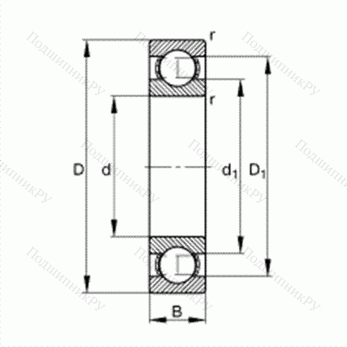 Подшипник шариковый радиальный 6216